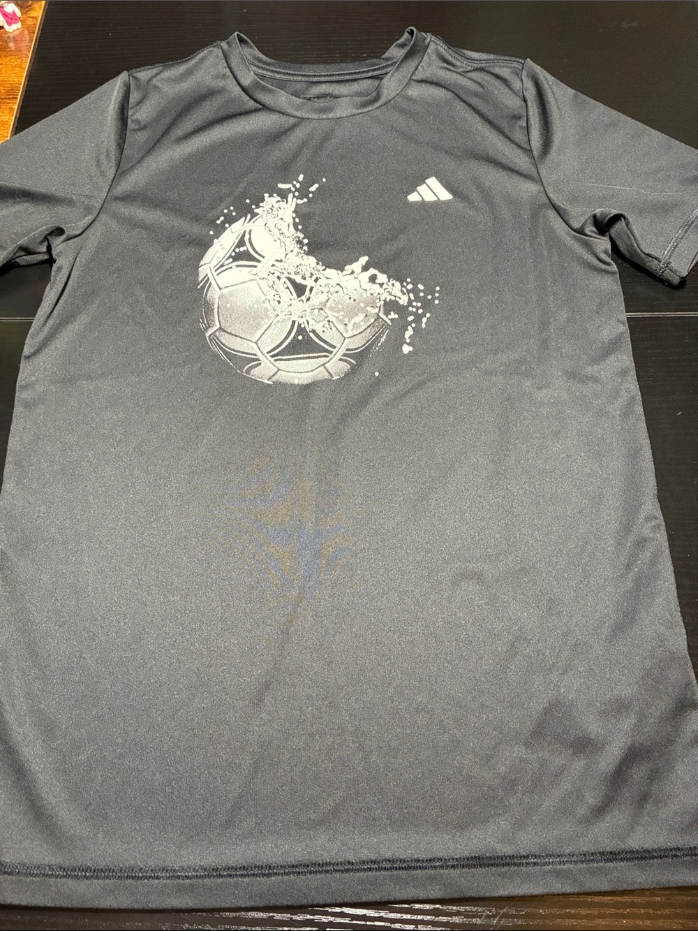 adidas Black Short Sleeve Soccer Graphic Tee